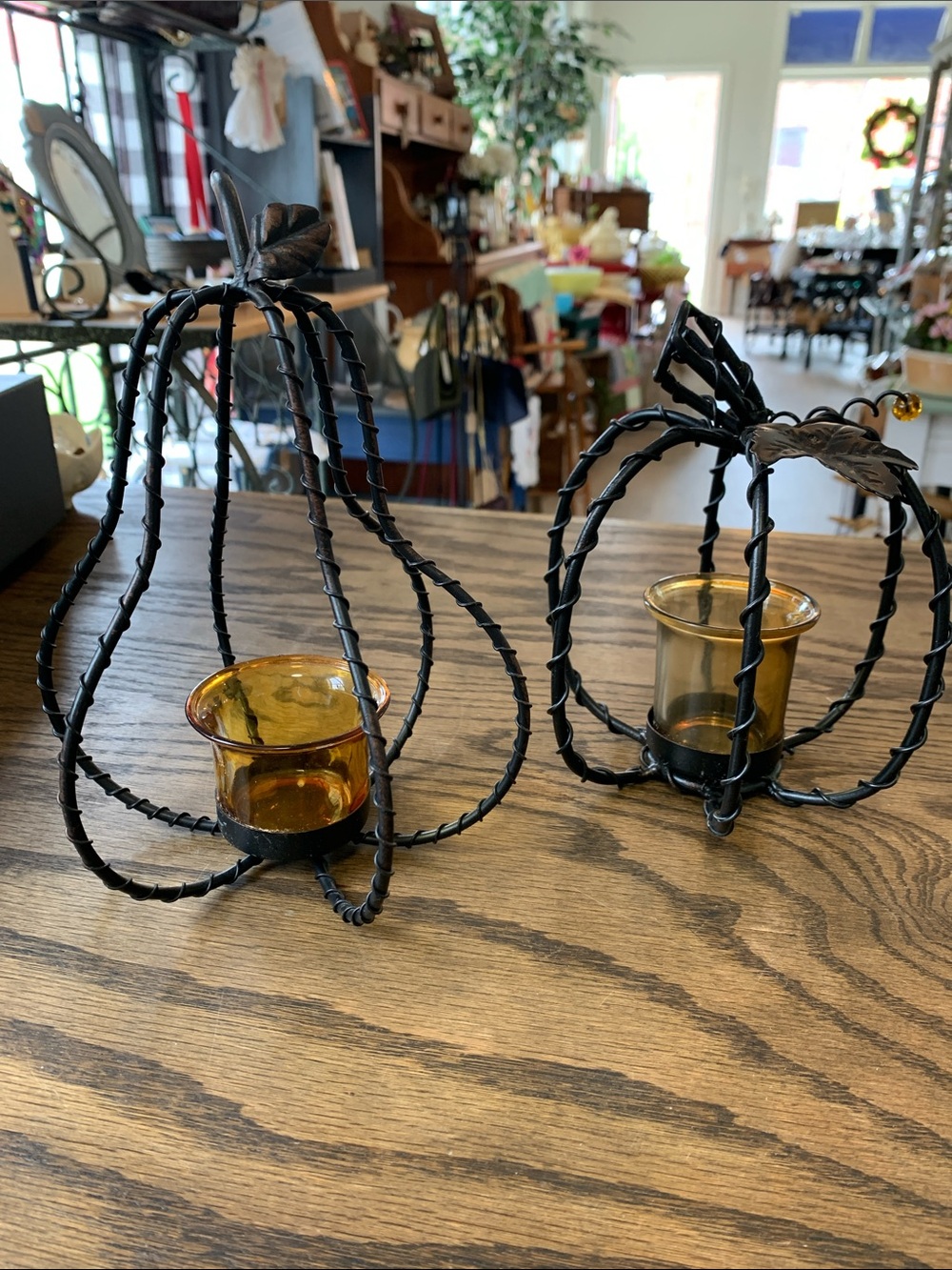 Faux fruit candle holders